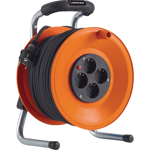 Plastkabeltrumma Schuko-uttagssystem